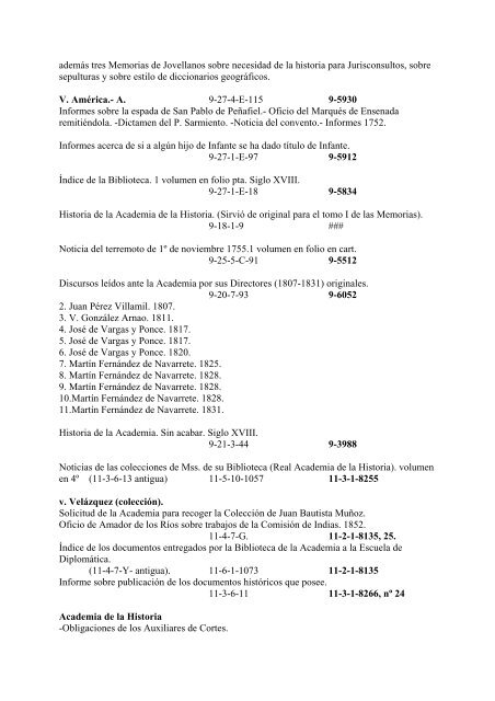 Catálogo general de manuscritos - Real Academia de la Historia