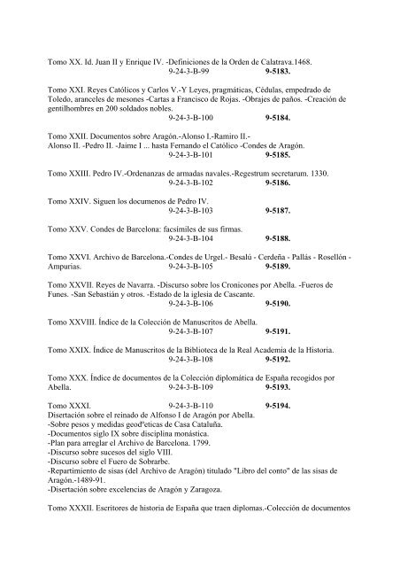 Catálogo general de manuscritos - Real Academia de la Historia