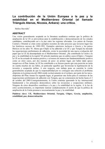 La contribución de la Unión Europea a la paz y la estabilidad en el ...