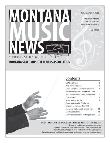 Fall 2012 - Montana State Music Teachers Association