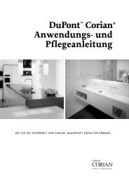 DuPont™ Corian® Anwendungs- und Pflegeanleitung