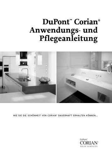 DuPont™ Corian® Anwendungs- und Pflegeanleitung