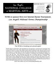 NATIONAL COLLEGE of MARTIAL ARTS Int'l - Lou Angel's NCMA ...