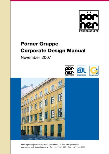 Pörner Gruppe Corporate Design Manual - Pörner Group