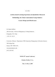 Activity-based Learning Experiences in Quantitative Research ...