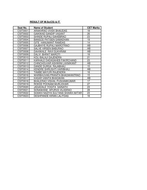 CET - CS_ITand CSIT 09-10