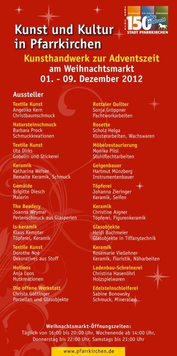 Kunst und Kultur in Pfarrkirchen Kunst und Kultur in Pfarrkirchen