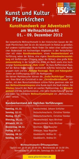 Kunst und Kultur in Pfarrkirchen Kunst und Kultur in Pfarrkirchen