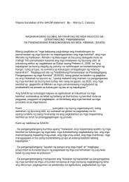 Filipino translation of the SAICM statement. By - Manny C. Calonzo ...
