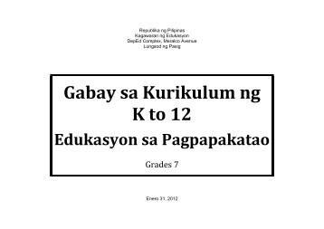 Gabay sa Kurikulum ng K to 12 - DepEd Naga City