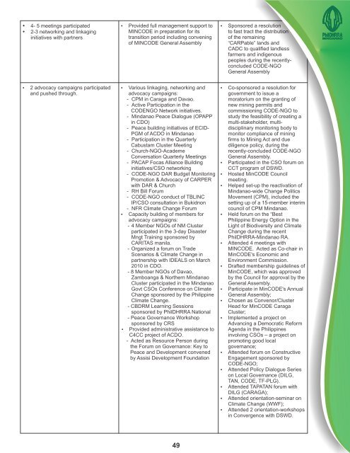 2011 Annual Report - PhilDHRRA-Mindanao