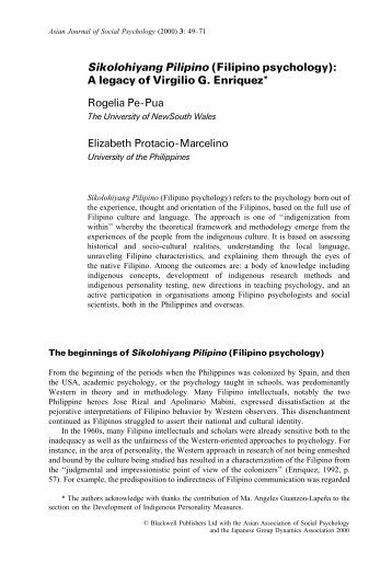 a research on the psychology of the filipino people Prof allan b i bernardo : 1987, psychology, university of the philippines a program of action-oriented research journal of pacific-rim psychology. a research on the psychology of the filipino people Prof allan b i bernardo : 1987, psychology, university of the philippines a program of action-oriented research journal of pacific-rim psychology.