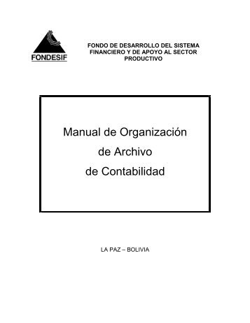 Manual de Organización de Archivo de Contabilidad - fondesif