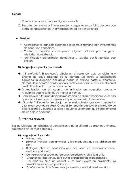 Unidad didáctica Globalizada Los Animales.