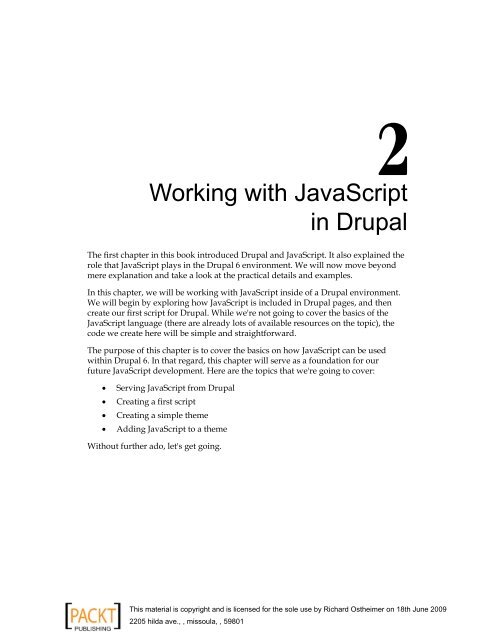 Drupal 6 JavaScript and jQuery - Ebook-Cours.com