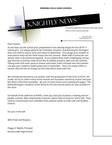 MayJune Knightly News.pdf - Kenowa Hills Public Schools