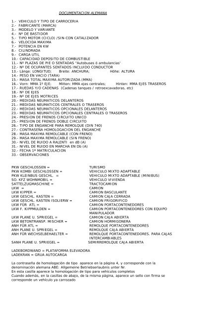 guia interpretativa de las documentaciones mas usales de vehiculos