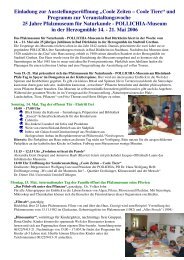 Programm zur Veranstaltungswoche - Pfalzmuseum für Naturkunde
