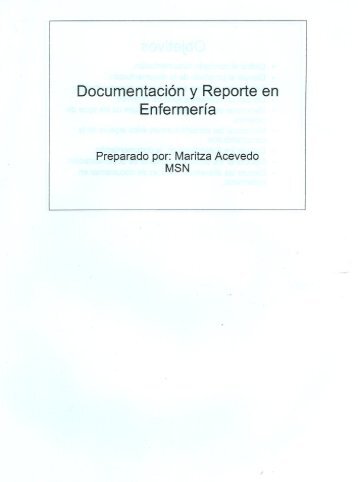 Documentación y reportes en enfermería