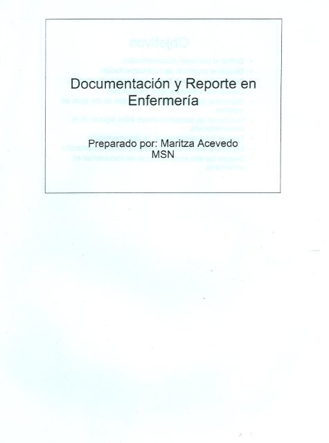 Documentación y reportes en enfermería