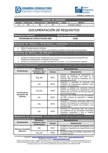 Ejemplo de Documentacion de Requisitos - e-Dharmacon