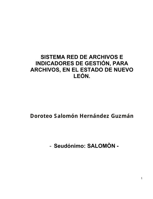 SISTEMA RED DE ARCHIVOS E INDICADORES DE ... - ctainl