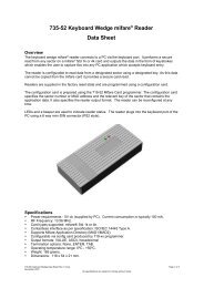732-52 Keyboard Wedge Proximity Reader Data Sheet