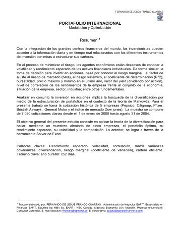 PORTAFOLIO INTERNACIONAL Resumen - Gaceta Financiera