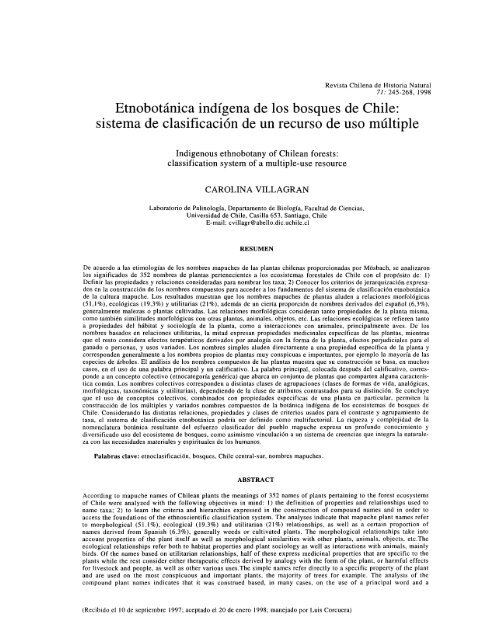 Etnobotánica indígena de los bosques de Chile - Revista Chilena ...