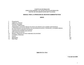 Manual para la Operación de Archivos Administrativos