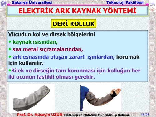 ELEKTRİK ARK KAYNAK YÖNTEMİ - Sakarya Üniversitesi