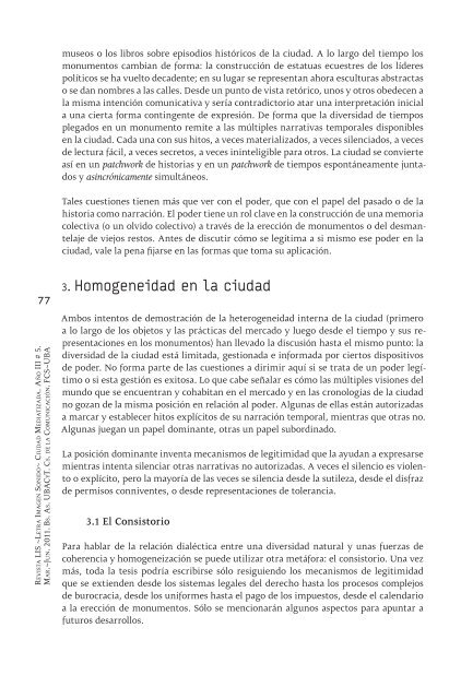 5. Diversificación y homogeneización en la cultura urbana