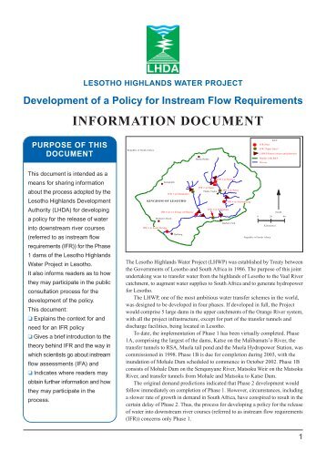 INFORMATION DOCUMENT - DWA Home Page