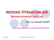 REDOKS POTANSİYELİ VE PİLLER