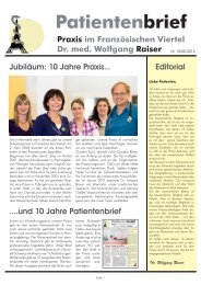 Patientenbrief 15 - Praxis Dr. Wolfgang Raiser