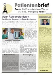 Patientenbrief 8 - Praxis Dr. Wolfgang Raiser