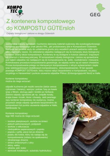 Z kontenera kompostowego do KOMPOSTU GÜTErsloh - GEG