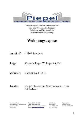 Wohnungsexpose - Piepel Immobilien GmbH