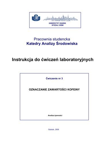 Oznaczanie zawartości kofeiny - Wydział Chemii UG