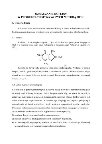 Kofeina - HPLC