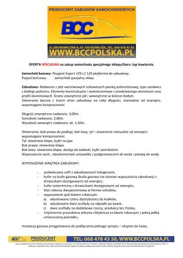 UMOWA KUPNA-SPRZEDAŻY - Bcc Polska