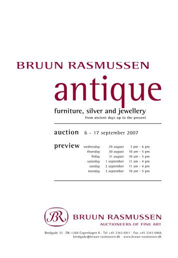 furniture, silver and jewellery - Bruun Rasmussen