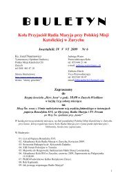 Biuletyn 6 - Polska Misja Katolicka w Szwajcarii