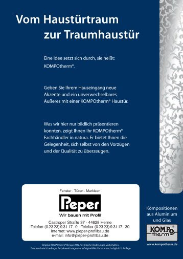 Neuheiten 2012 - Pieper Profilbau in Herne