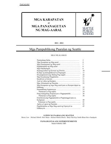 Mga Karapatan at Mga Pananagutan ng Mag-aaral - Seattle Public ...