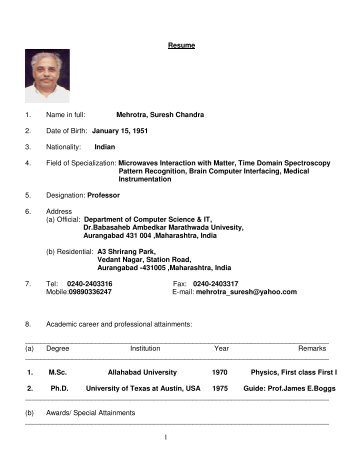 Mehrotra, Suresh Chandra - Dr.Babasaheb Ambedkar Marathwada ...