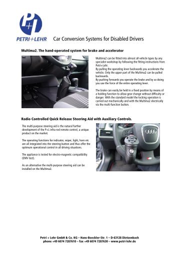 Car Conversion Systems for Disabled Drivers - Petri & Lehr GmbH ...