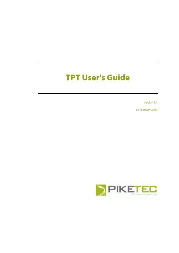 TPT User's Guide - PikeTec