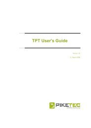 TPT User's Guide - PikeTec