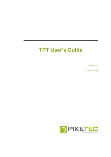 TPT User's Guide - PikeTec